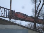 BNSF 9386 in the Snow